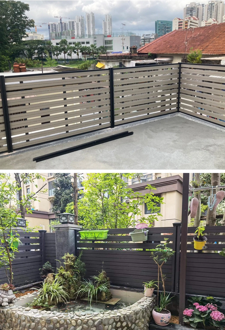 Outdoor Retractable WPC Composite Wood Fence Panel Garden Strong Plastic Panels Boards Fencing Trellis & Gates