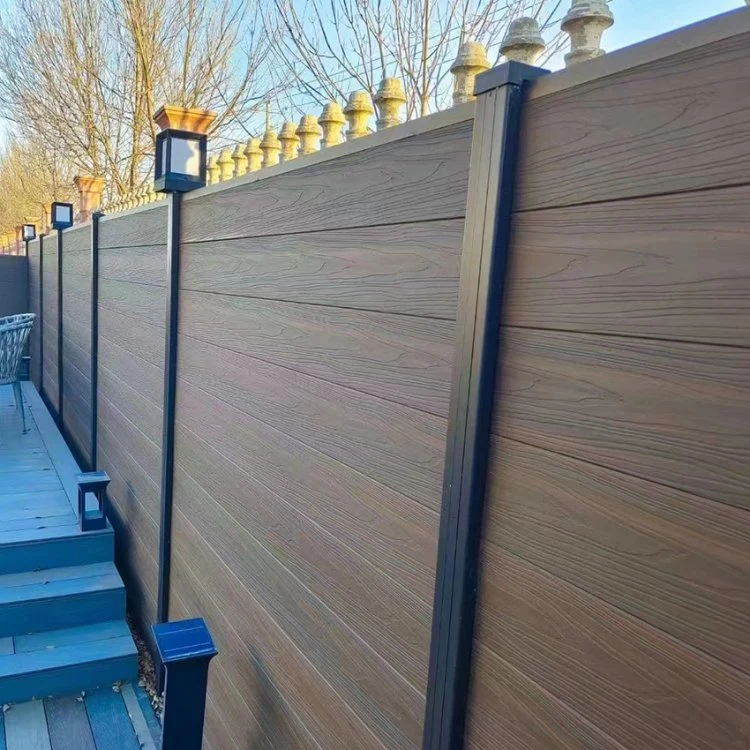 Outdoor Retractable WPC Composite Wood Fence Panel Garden Strong Plastic Panels Boards Fencing Trellis & Gates